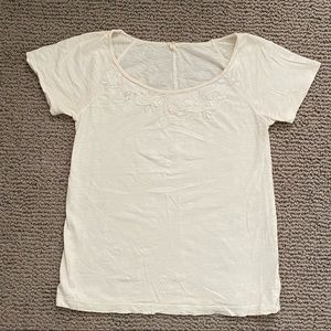 J.Crew Cream Detailed Tee